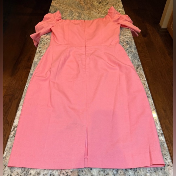 ✨ NWT Trina Turk Pink Puff Sleeve Sheath Dress | Size 6 | $378 Retail ✨.Lined - Picture 12 of 14